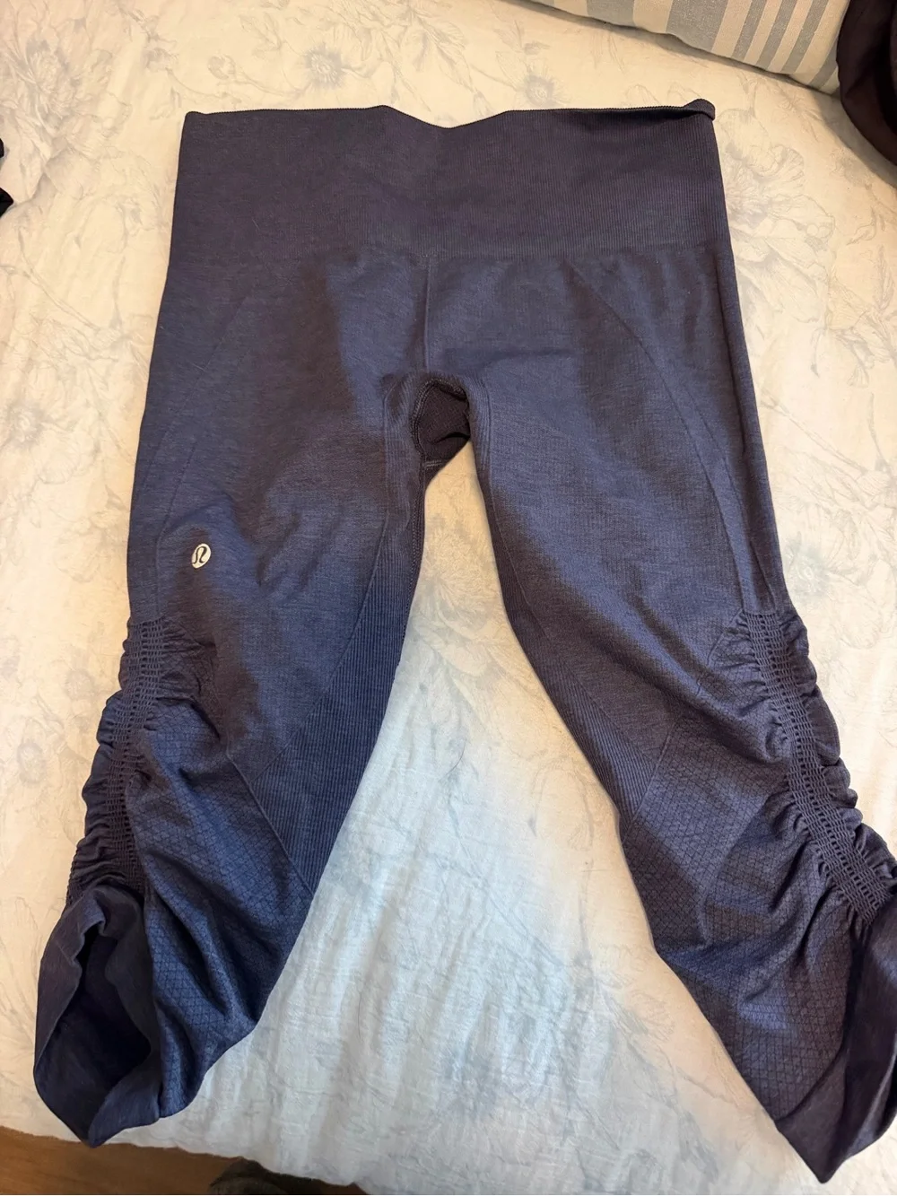 lululemon athletica Girls' Navy Capri Leggings with Ruched Legs